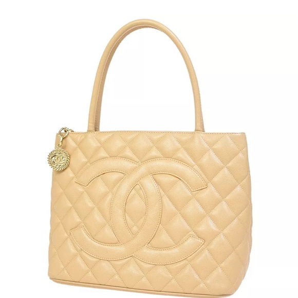 Authentic CHANEL Caviar Leather Medallion Tote Shoulder Bag Purse 12”x10” 💝 - Picture 1 of 9